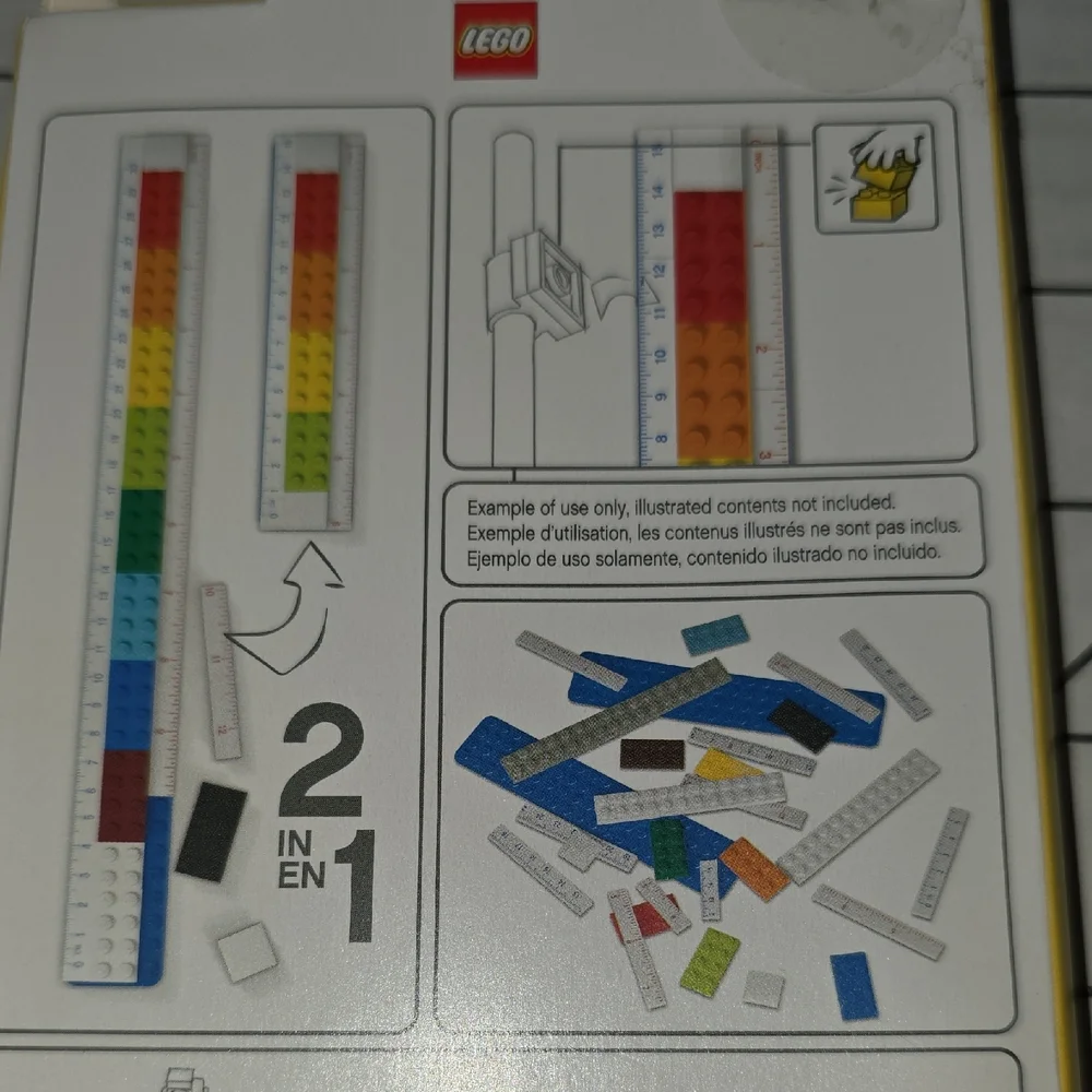 Lego Buildable Ruler Set - Red, Yellow, Blue, Black, White - NIB